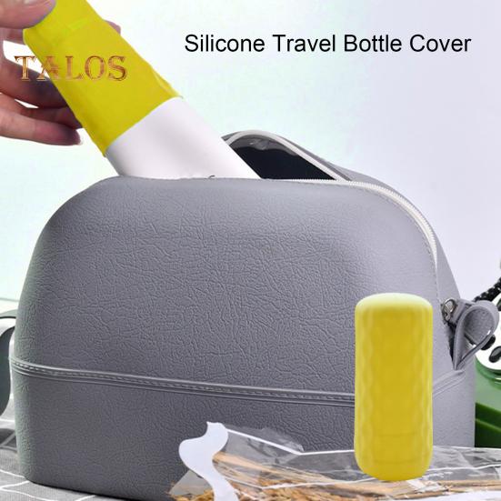 1/6Pcs Silicone Bottle Cover Leakproof Elastic Sleeves Travel Essentials Silicone Bottle Covers Reusable Toiletry