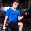 IELGY quick-drying running Men training sports short-sleeved V-neck tight-fitting high-stretch T-shirt