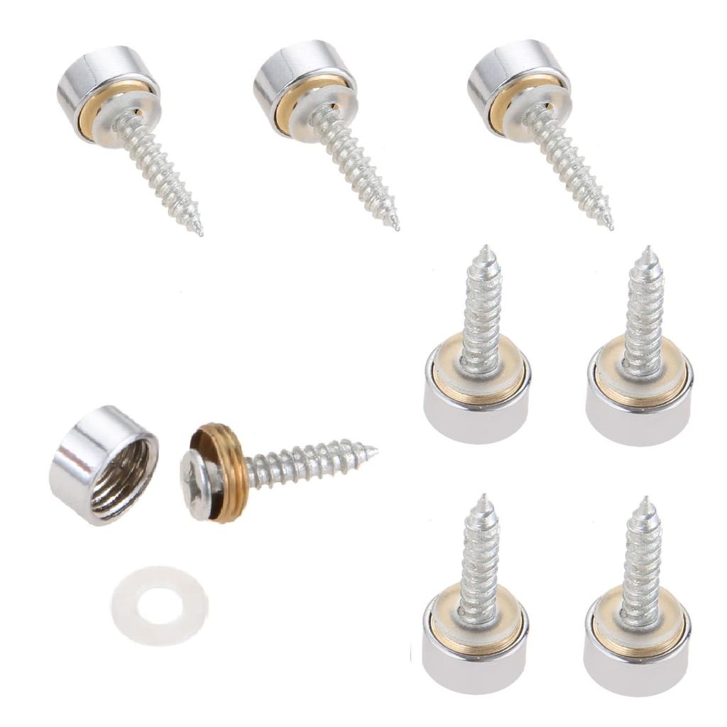 Lemfema Decorative Cosmetic Screw Pack of 10mm Cap Screw Cosmetic Stainless Makeup Mirror Plate Nameplate Decorative Caps Included Screws, Screws,