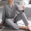 Men's 100% Cotton Pajama Set for Spring & Autumn: Long Sleeve, Long Pants, Versatile Outdoor Wear
