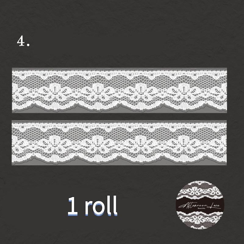 6 rolls/set, vintage washi tape, lace elements, can be used for border decorations, scrapbook and journal stickers, self adhesive