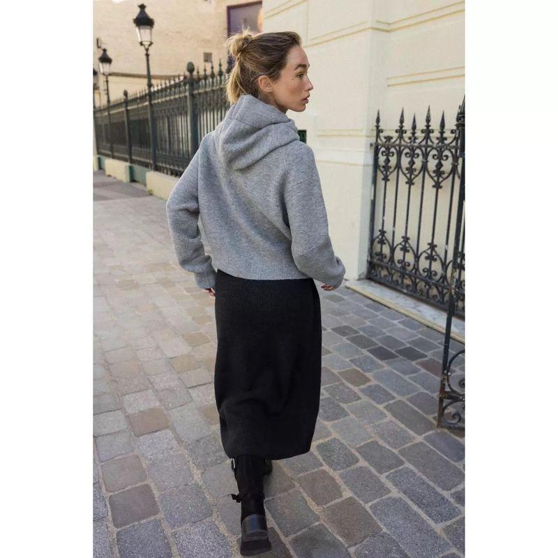 Za New Fall Women's Clothing 2025 Fashion Wind Bows Knitting Long Sleeve Hooded Jacket 5536129 809