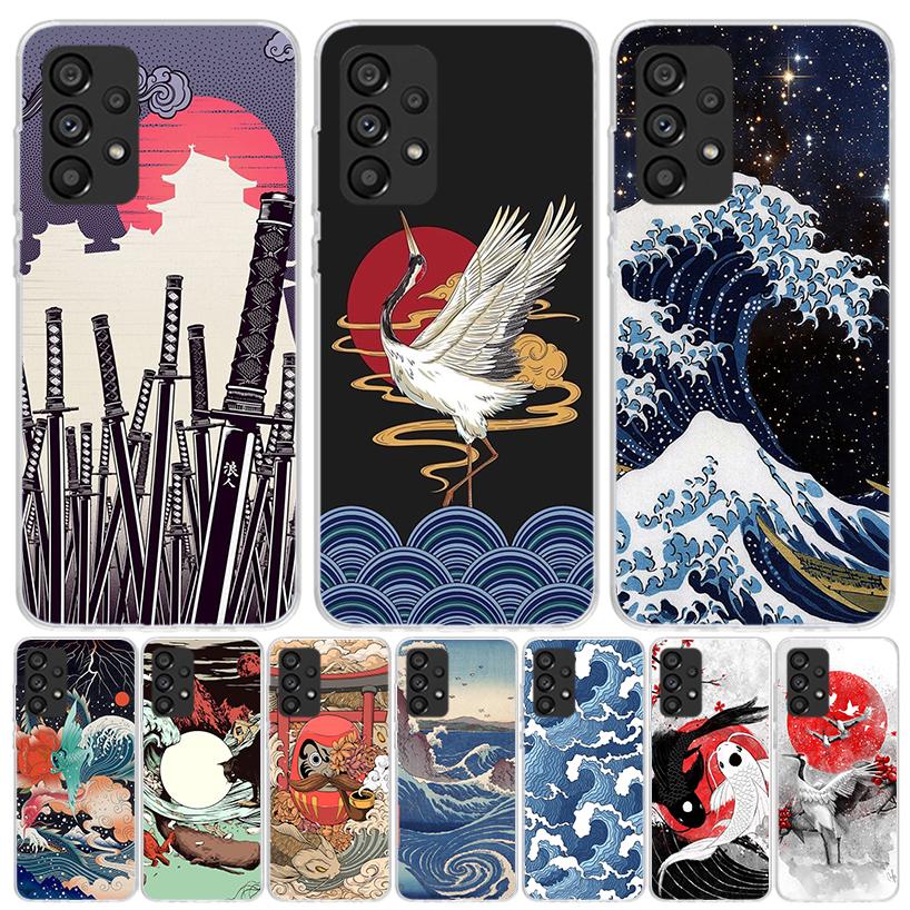 Japanese Pub Wave Anime Arrived Phone Case For Samsung Galaxy A13 A14 A15 A16 A17 A53 A54 A55 A56 A33 A34 A35 A36 A23 A24 A25 A2
