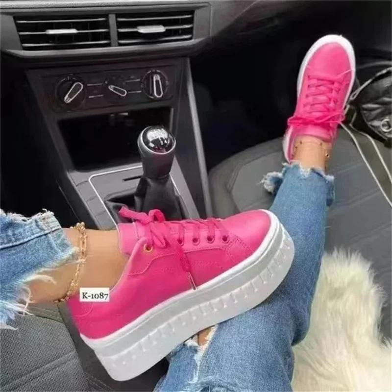 Plateau Weiße Schuhe Damen Sneaker Mode Damen Körbe Femme Lässige Klobige Sneaker Schuhe Frau Trend Große Größe 43