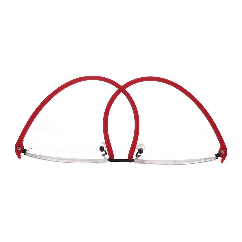 Unisex Portable TR90 Reader Eyeglasses Half Frame Semi Rimless Reading Glasses