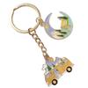 Alloy Moon House Keychain for Camping and Travel Enthusiasts