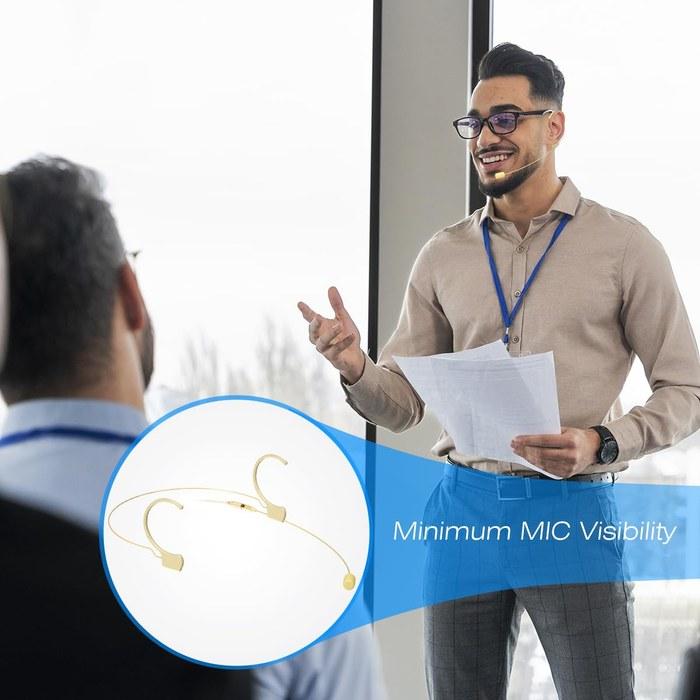 [Kimafun] Headset Microphone D4 (Beige)Compatible with Shure Wireless Systems.