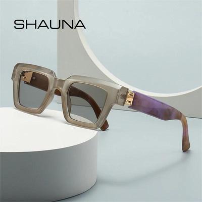 SHAUNA Moda Kare Kadın Lüks Güneş Gözlüğü Vintage Şeker Renk Temizle Degrade Gözlük Erkekler Punk güneş gözlüğü