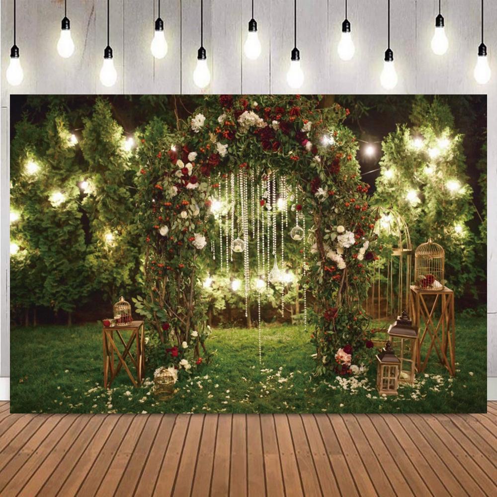 Wedding Party Photography Backdrop Flower Scenes Floral Bridal Shower Engaged Ceremony Party Decor Banner Photo Background Props17
