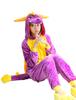 Dorawithme Purple Dragon Kigurumi Pajamas for Adults, Animal Cosplay Costume for Halloween and Christmas, Unisex (Size L)