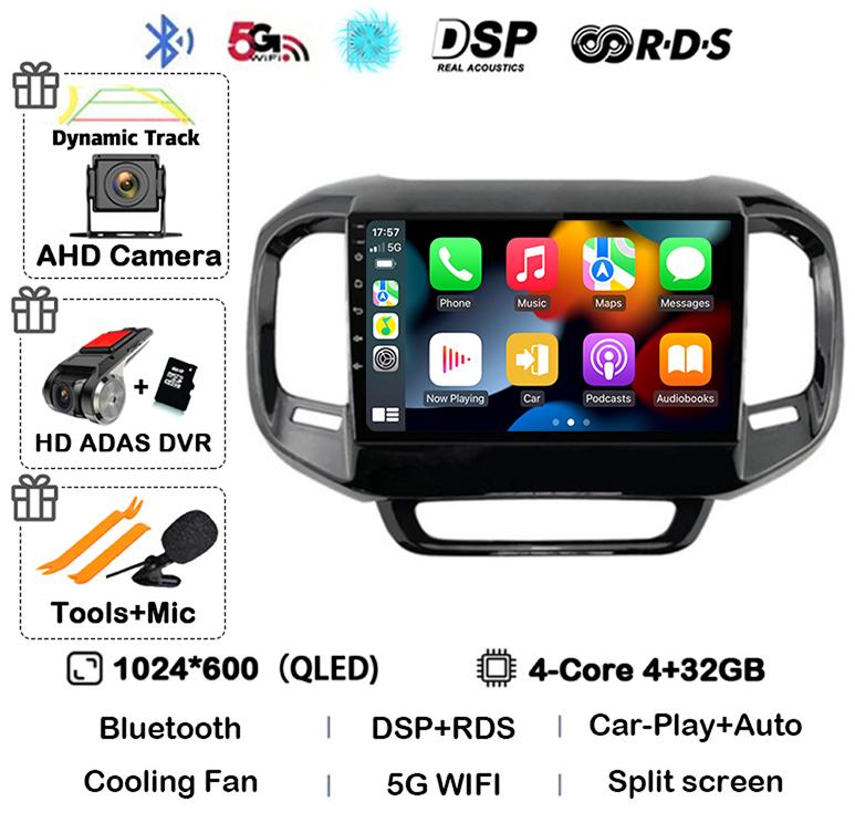 Android 14 Carplay Car Radio For FIAT Toro 2017 2018 2019 2020 2021 Auto Multimedia Video Player GPS Stereo 4G WIFI 360 Camera