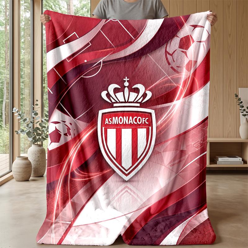 Monaco FC Soft Flannel Fleece Blanket Lightweight Cozy Warm Throw Blanket For Sofa Bed Home Decor