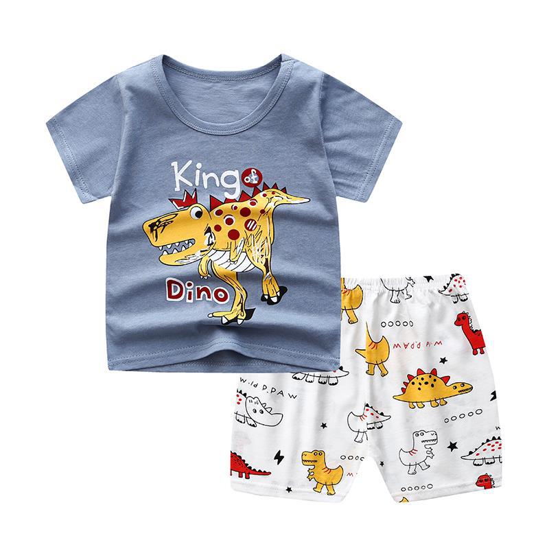 Cute Children Short-sleeved Suit Baby T-shirt Set Cotton Short-sleeved Shorts Kids Summer Children's Clothing