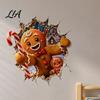 Festive Home Decoration Christmas Break-In 3D Wall Decal, Santa Claus/Deer/Snowman/Elf/Dog/Nutcracker/Gingerbread Man Patterns Window Glass