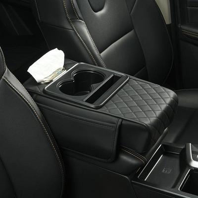 5 in 1 Auto Armlehnenbox Sitzerhöhung Taschentuchbox Aufbewahrungstasche Getränkehalter Handyhalter