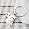 Pillow Cat Stainless Steel Keychain Cute Cartoon Kitten Design Fashion Keyring Practical Daily Backpack Pendant