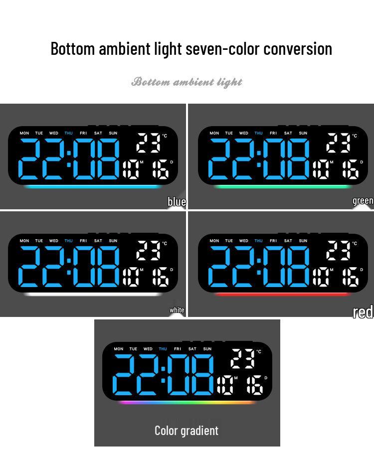 Multi-function RGB Ambient Alarm Clock Night Light GH9015