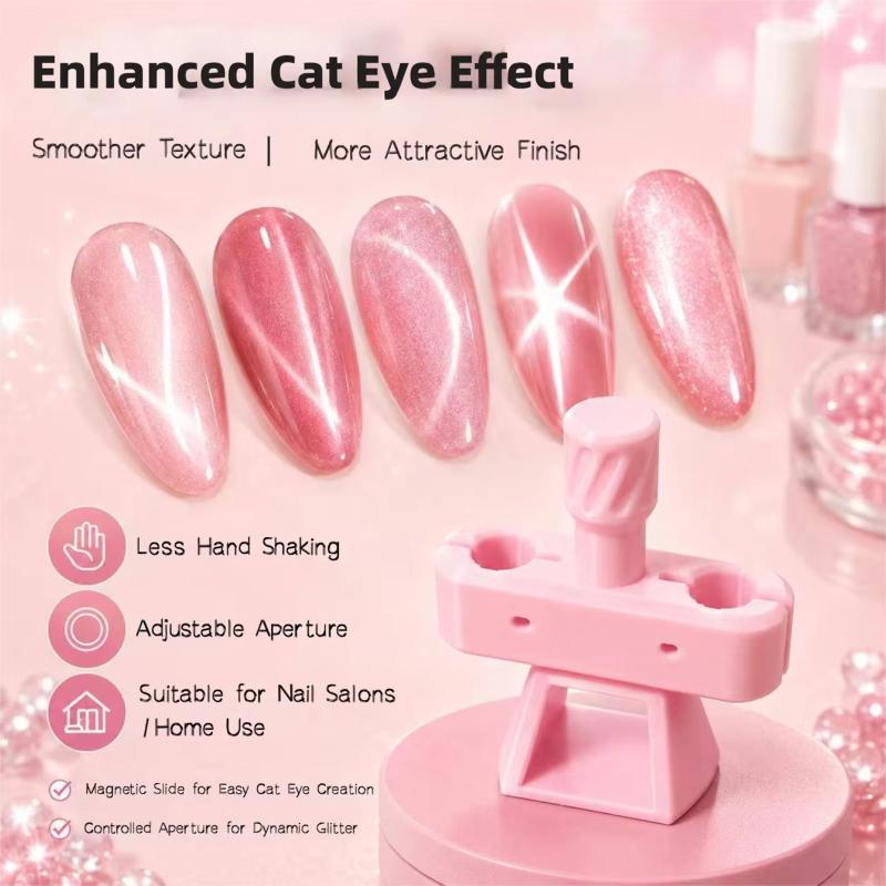 Cat Eye Nail Magnet Tool Adjustable Glass Bead Rustproof Durable Ideal Shiny Effect for Professional Nail Salon Home DIY Manicure