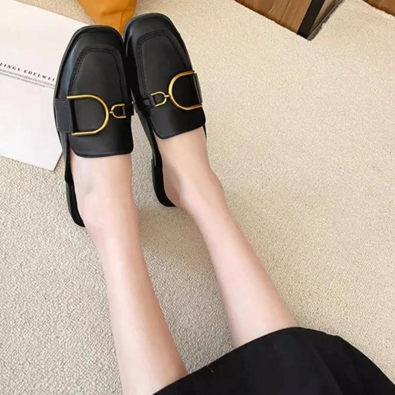 Fashion Flat Black Mules Shoes for Women On Offer Summer Sandals 2025 Comfortable and Elegan H Sandal Luxury Non Slip 39 Woman Slippers