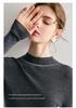 Women's Seamless 60-Count Fine Wool Half-High Neck Knit Sweater - Slim Fit Autumn/Winter Base Layer