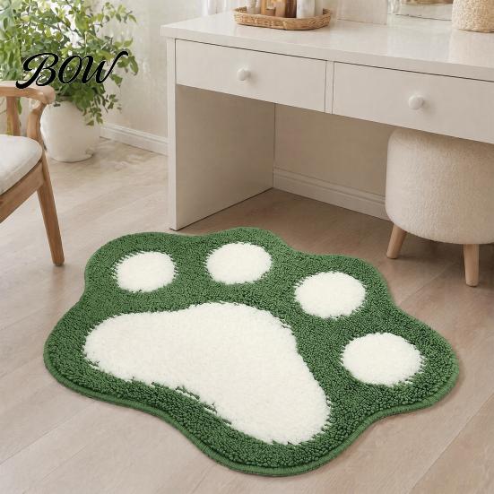Cute Home Decor Rug Cat Paw Bath Mat, Non-Slip Soft Fluffy Rug, Absorbent Durable Bathroom Carpet Washable Area for Entrance Bedroom Anti-slip Shower