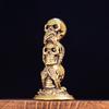 Vintage Brass Zombie Statue Horror Skull Mage Ghost Sculpture Death Reaper Figurine Prank Decoration Desktop Ornament Home Decor
