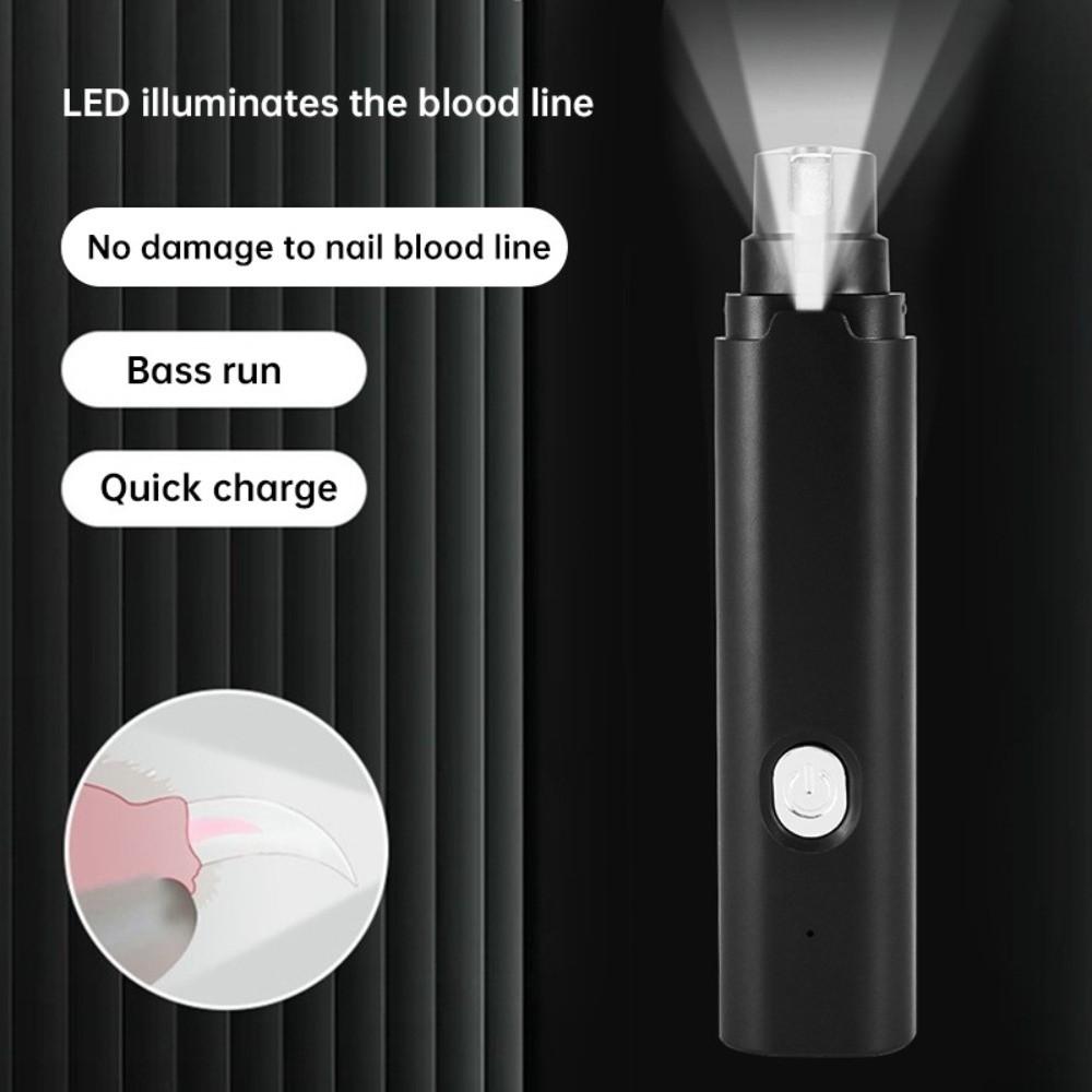 USB Charging Electric Dog Nail Grinder Quiet Operation 2 Gears Speed Pet Nail Grinder LED Light Professional Pet Claw Trimmer