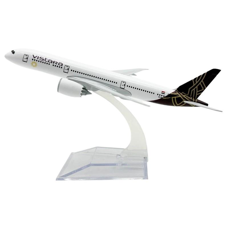 1/400 Scale Souvenir Plane Toy 16CM Alloy Metal B787 India Vistara Airways Airplane Model Aircraft with Stand Replica Display