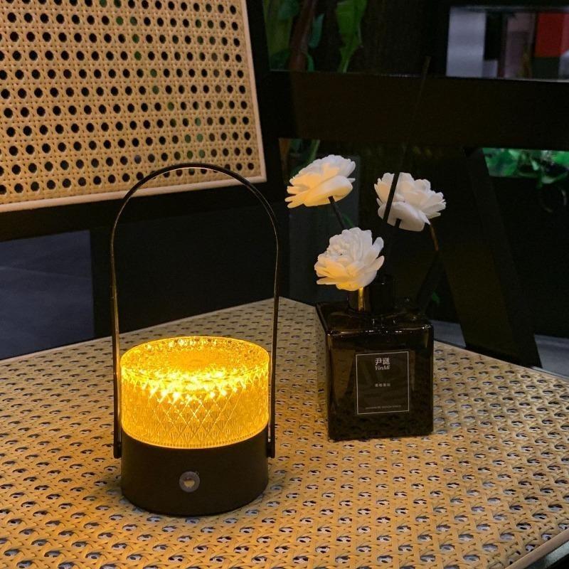Retro Rechargeable LED Table Lamp, USB Portable Night Light, Novelty Atmosphere Lighting for Bedroom, Bar & Bedside