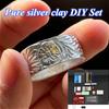 999 Pure Silver Clay DIY Tool Set Handmade DIY Pendants Rings Cat's Nose Pattern Small Ornaments Auxiliary Tools Silver Clay Set