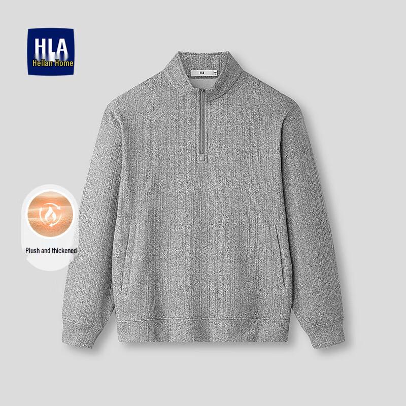 

HLA Men s Fleece-Lined Thick Stand-Collar Half-Zip Sweatshirt 2XL