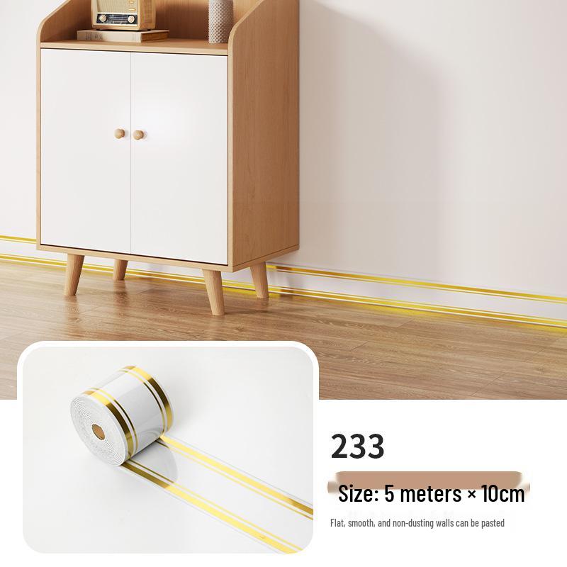 10cm X 5m Self-Adhesive Wall Sticker Roll: Tile Skirting Board & Corner Decoration