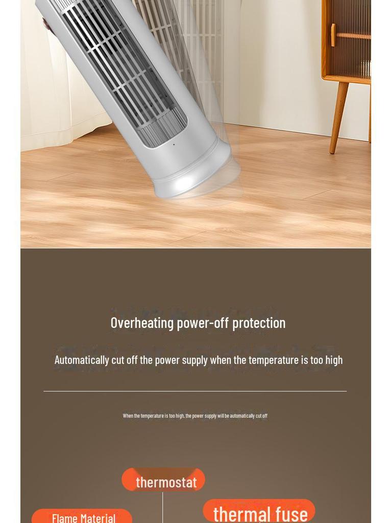 Energy-Efficient Mini Desktop Heater - Fast Heating, Anti-Dump, Ideal for Home & Office Use.
