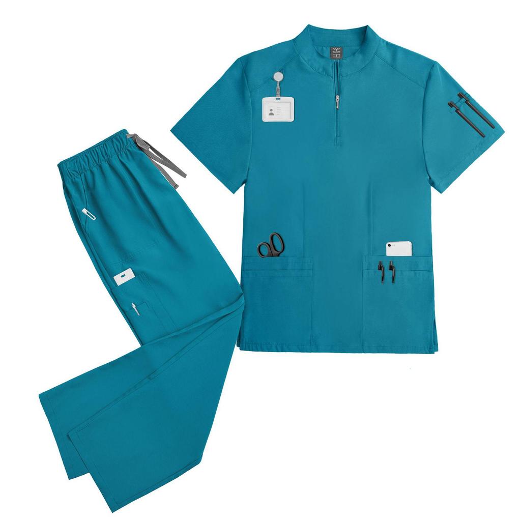 Unisex Quick-Drying Short-Sleeved Doctor's Coat for Surgery and Beauty Work