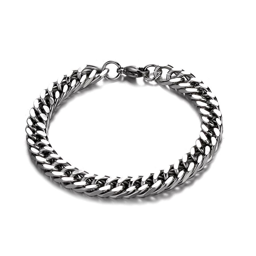 Trendy European  American Stainless Steel Chain Bracelet