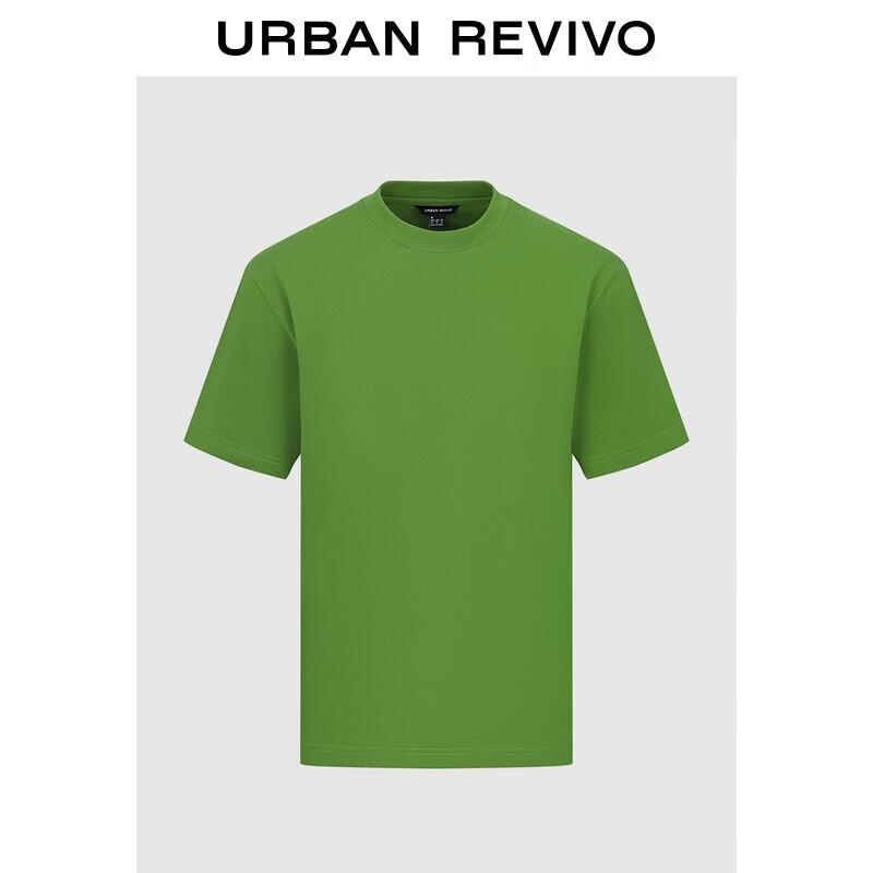 UR Men s 2025 Autumn Color Block Letter Loose Short Sleeve T-Shirt M