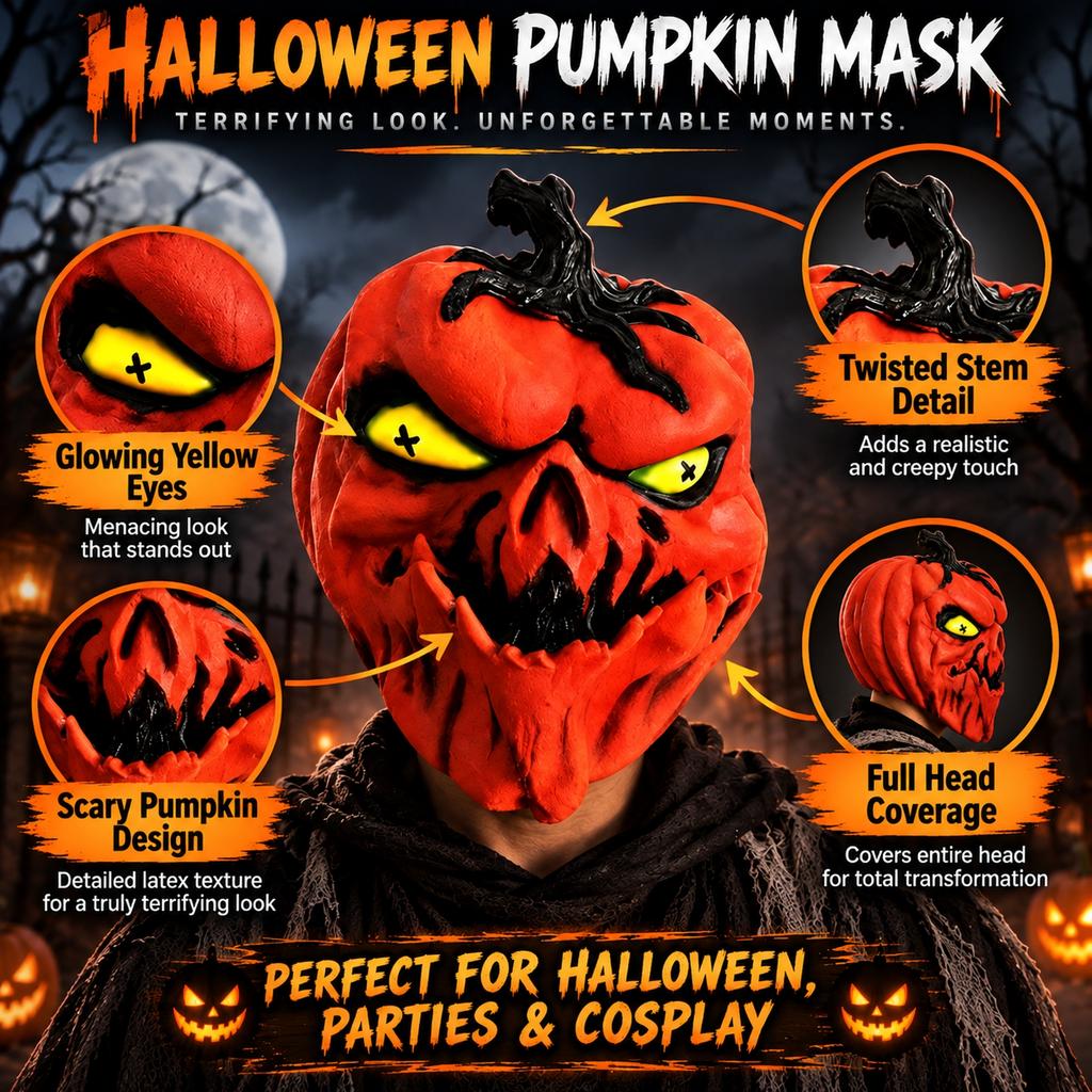 Zucche di Halloween Spaventose per Feste in Costume