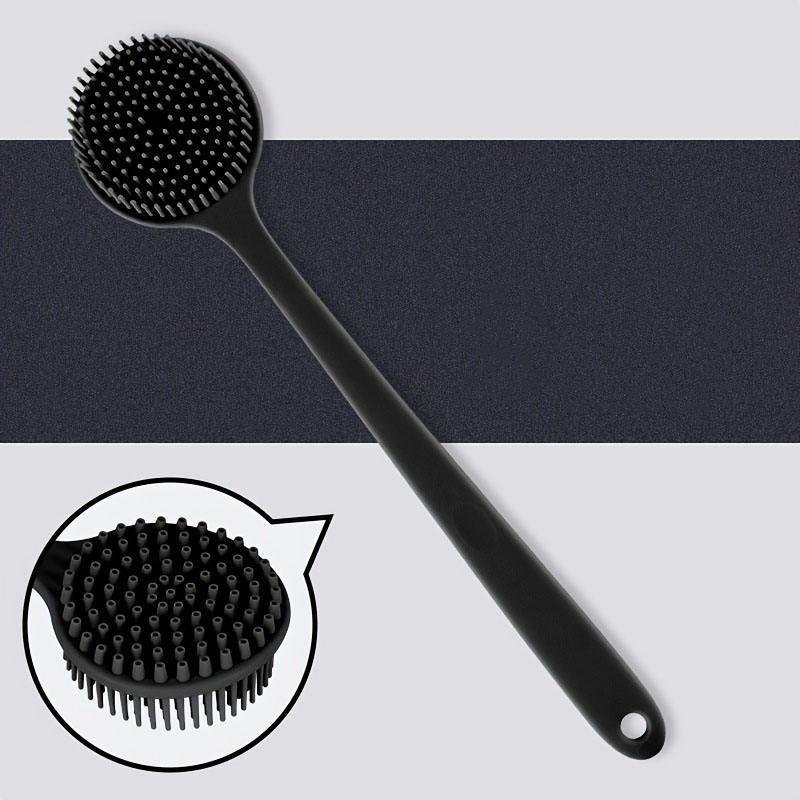 Silicone Bath Brush With Long Handle Double-Sided Extended Easy To Clean & Rinse Exfoliating Massage Brush Bathroom Accessories