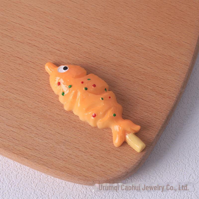 

Творческий набор для игры в резиновую еду своими руками: Заколка для волос, магнит и чехол для телефона с креветками, чесноком и перцем