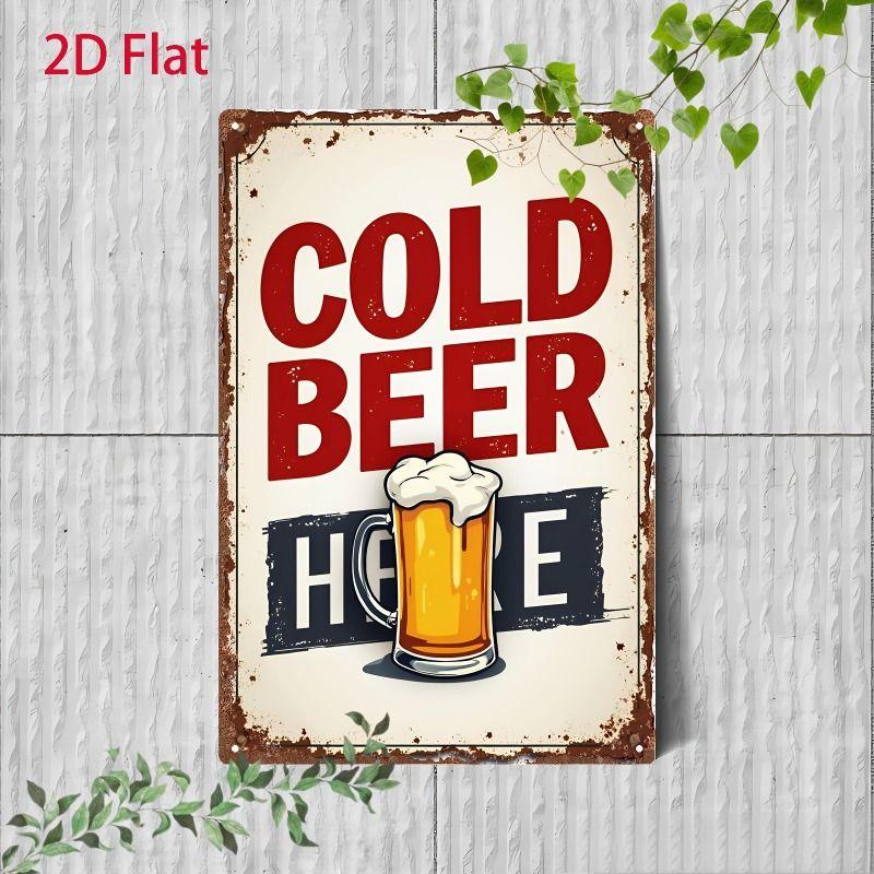 Retro Beer Theme Metal Tin Sign Bar Kitchen Wall Art Decor