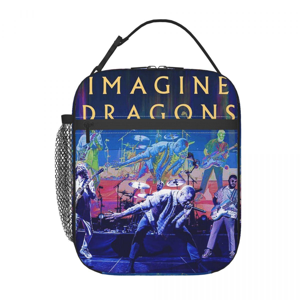 Imagine Dragons Groupe Loom Tour Sac à déjeuner isotherme pour femmes enfants Boîtes alimentaires portables Boîte à déjeuner thermique Sac fourre-tout One Size