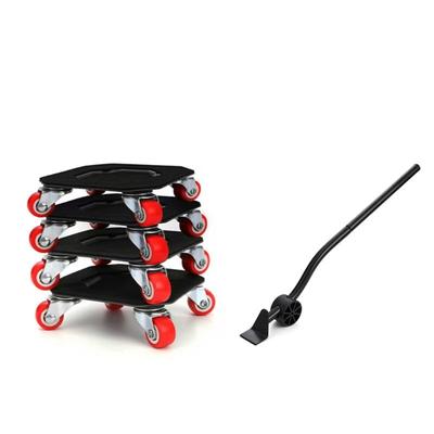 360 Degree Rotating Wheels Furniture Mover Heavy Item Moving Tool Dollys with Auxiliary Lifter for Sofa & Bed Relocation