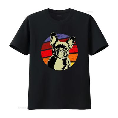 Franzsische Bulldogge Frenchie Hund T Shirt Vintage Slightly Unisex Comfortable Top For Everyday Wear Casual Graphic