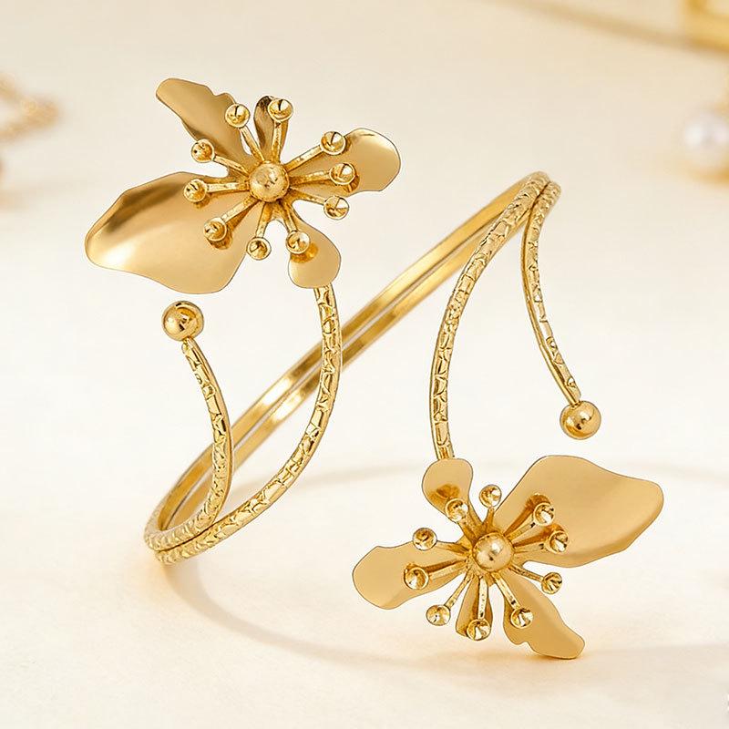 Orchideen-Design Übertriebenes Armband – Vielseitiges Mode-Armband für Damen