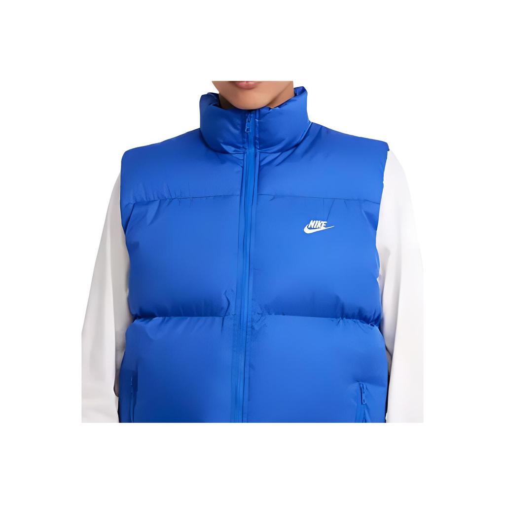 Nike Solid Color Stand Collar Zipper Sleeveless Vest Men Vests Blue FB7374-480