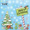 Seasonal Wall Art 2Pcs Christmas Tree and Merry Sign Window Clings, PVC Static Glass Stickers, Reusable Holiday Decals with Star Snowflake Colorful