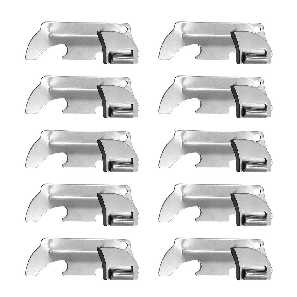 10Pcs Multifunctional Folding Bottle Opener Stainless Steel Mini Can Opener Portable Lid Opener Outdoor Camping Tool
