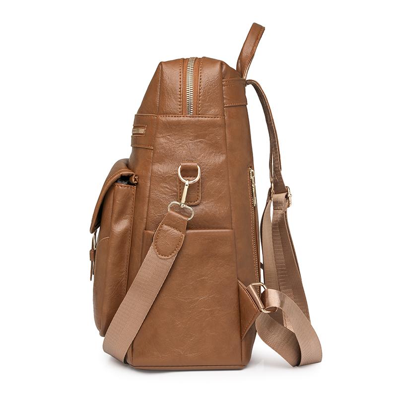 Women's Backpack Large Capacity Soft Leather Retro Backpack Travel Computer Bag
