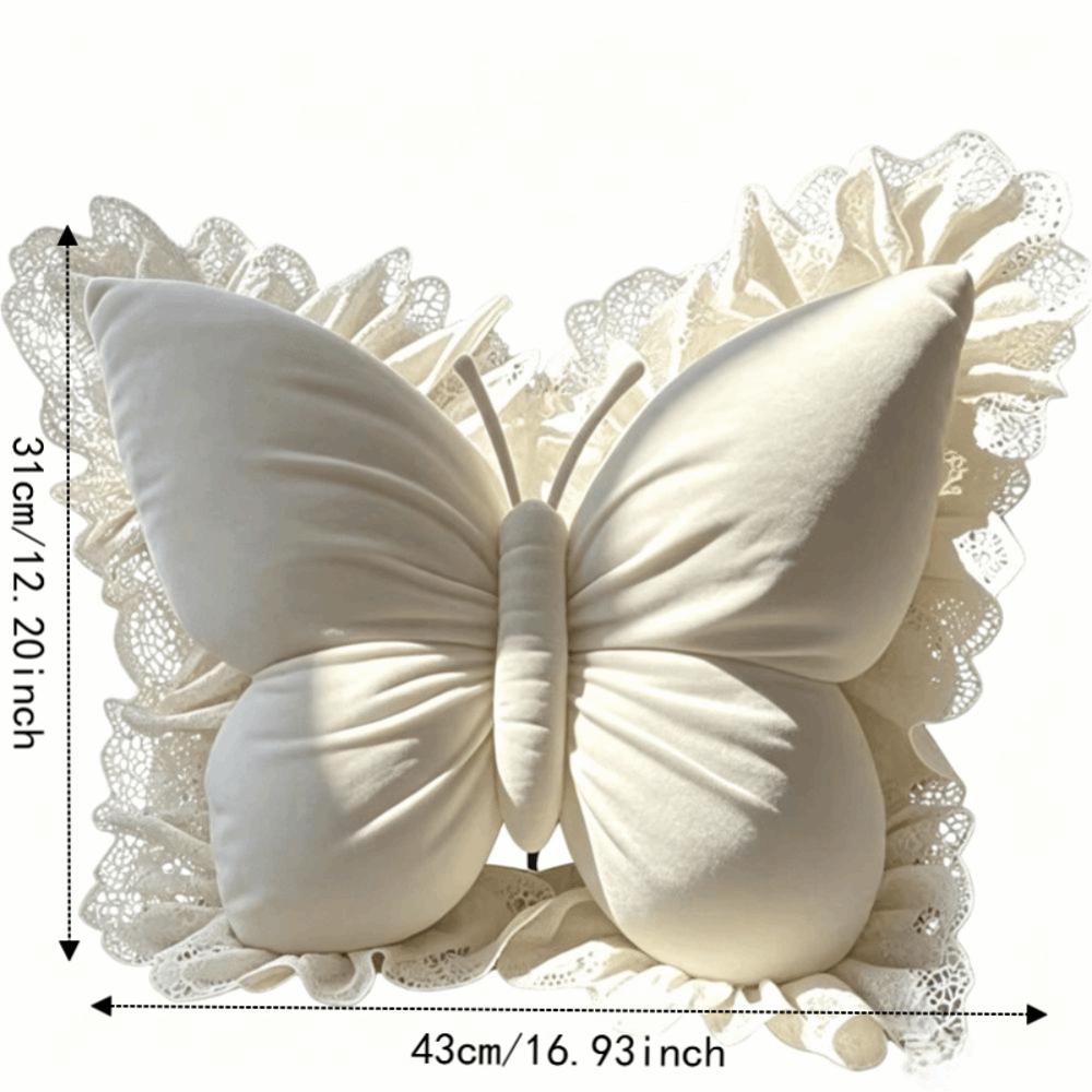 Velvet Bow Plush Cushion Soft Bow Throw Pillow Seat Cushion Butterfly Plush Pillow Bedroom