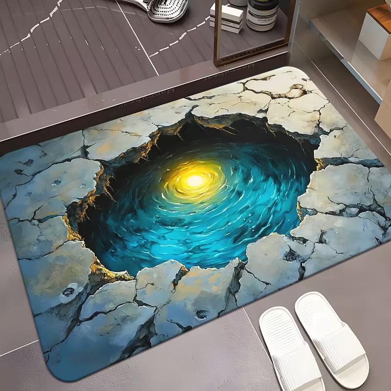 

2D Koi Fish Pond Door Mat Carp Entrance Rug Water Pool Visual Illusion Non-Slip Indoor Welcome Mat Garden Hallway Floor Decor 40cm x 60cm